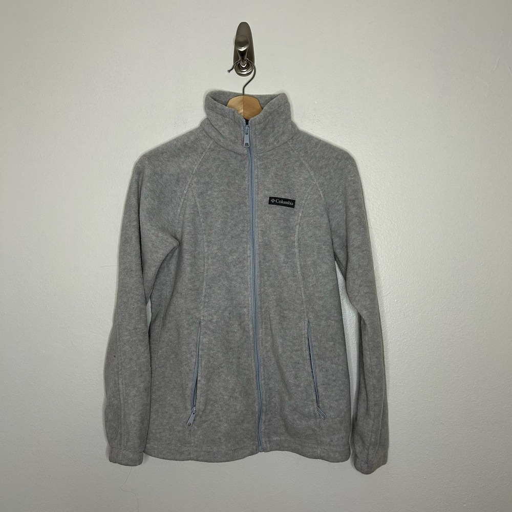 Columbia Womens Benton Springs Full Zip Fleece Jacket Light Gray S